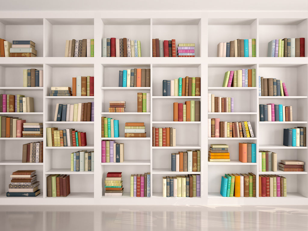 Shelves of books for your apartment decor